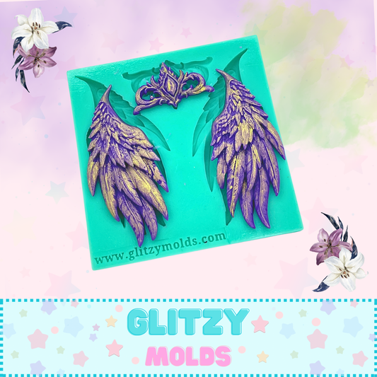 Villain Wings, Silicone Mold, Mold for Cold Porcelain GM-W7