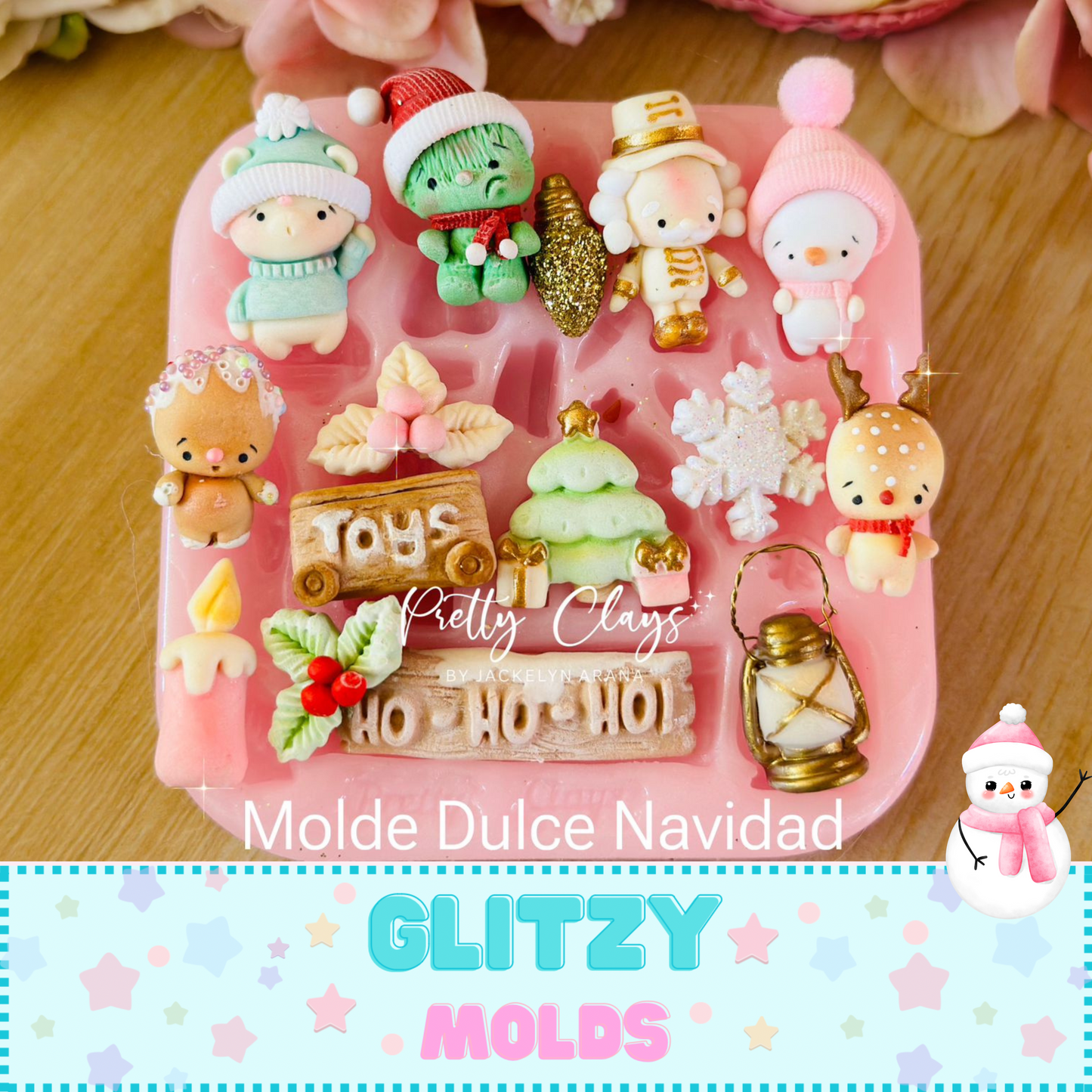 Christmas Mold Collection by Pretty Clays Molds ~ Full Collection 4 Molds PM-Navi24