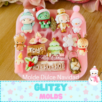 Christmas Mold Collection by Pretty Clays Molds ~ Full Collection 4 Molds PM-Navi24