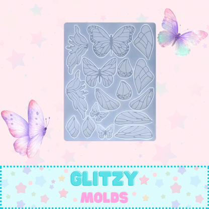 Molde de Silicon Alitas de Mariposa y Haditas  GM-WingL