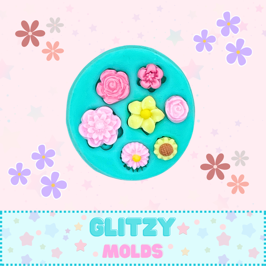 Small Flowers, Silicone Mold, Clay Silicone Mold  GM-RoundMini