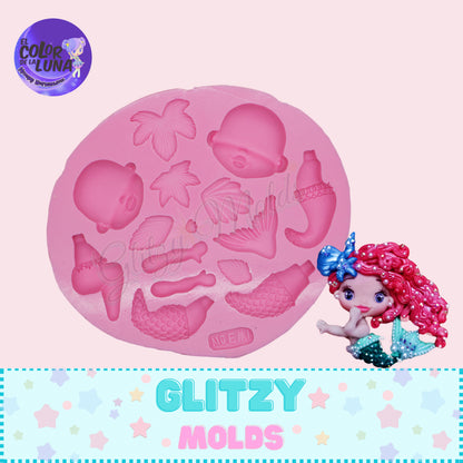 Baby Mermaids Silicone Mold, Multi Funcional Mold, Molde de Sirenas Bebes CDL-BbyMer
