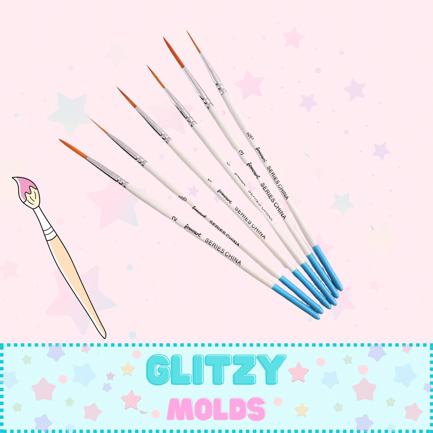 6 Piece Liner Brushes