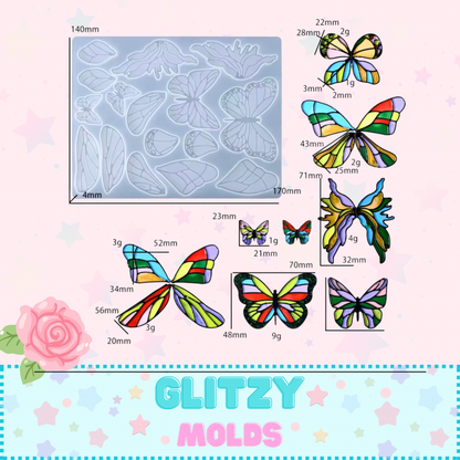 Molde de Silicon Alitas de Mariposa y Haditas  GM-WingL