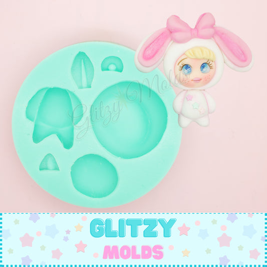 Mini Doll Mold, Doll Silicone Mold, Molds for Cold Porcelain Appliques –  Glitzy Molds