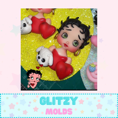Betty Boop, Doll Face Mold, 3 Adorable Faces, Silicone Mold by Yuya's by Brenda Muñiz YBM-Betty