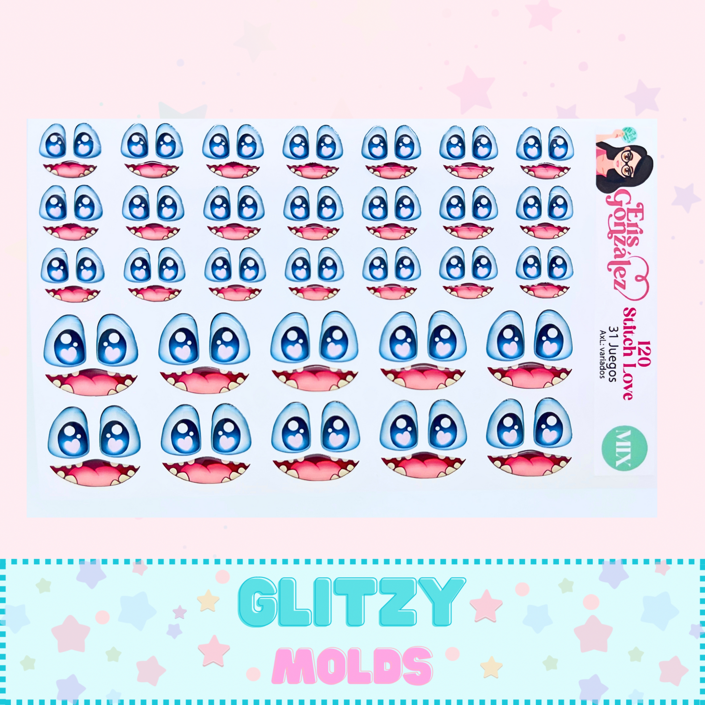 3D Eye Decals, Mix Size Pack, Stitch Love, Erismar-120