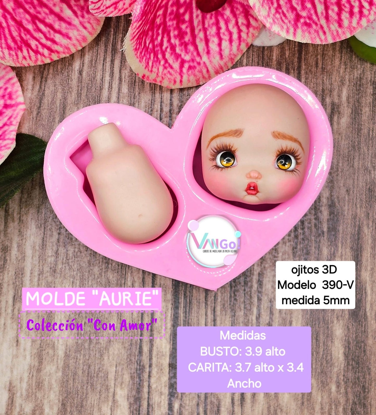 Auri, Molde de Silicon, Torso, Colección "Con Amor" de Vango VG-Auri