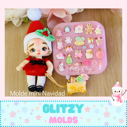 Christmas Mold Collection by Pretty Clays Molds ~ Full Collection 4 Molds PM-Navi24