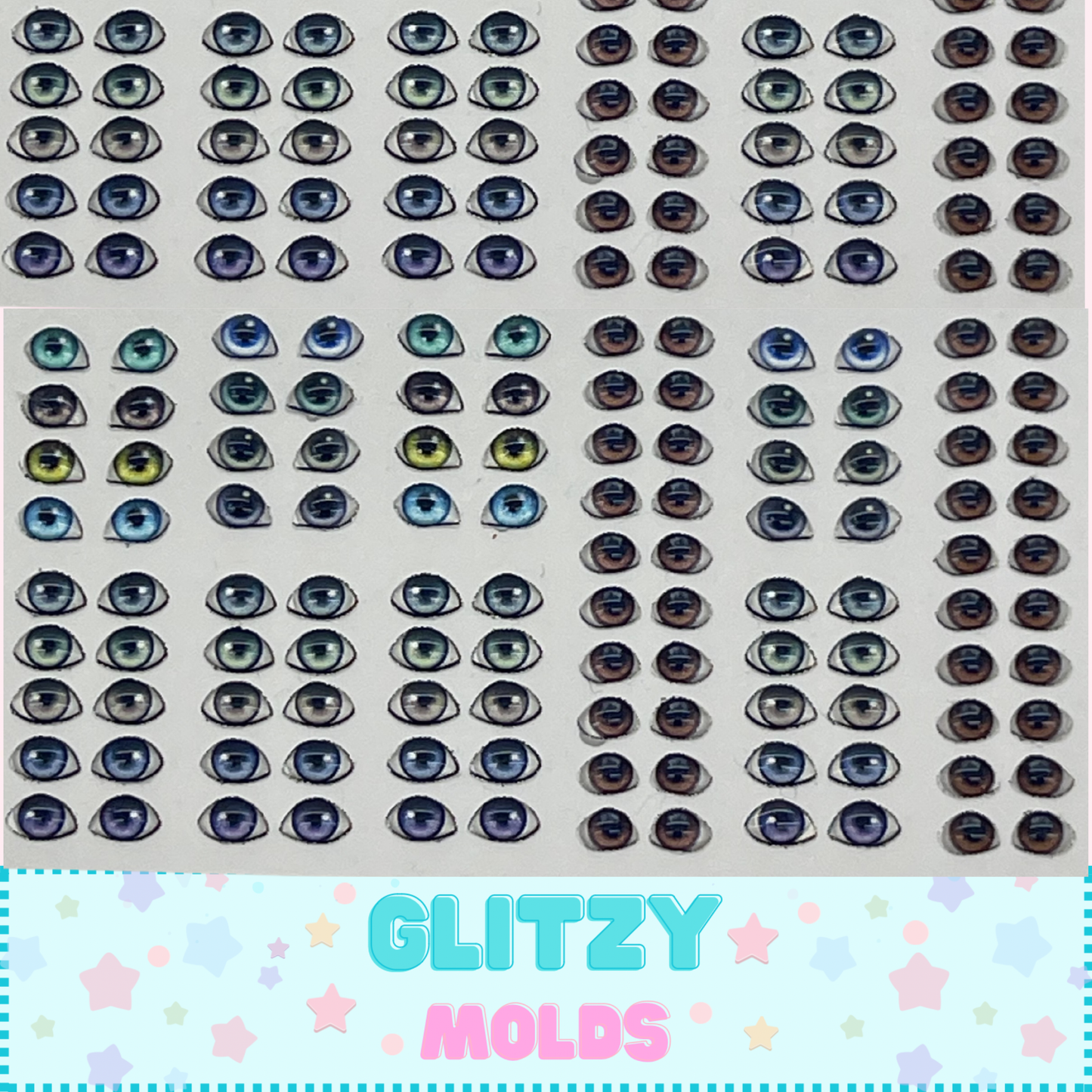 Ojitos 3D, Ojos Resinados, 4mm x 2.5mm, Ojitos Autoadhesivos GM-Chloe