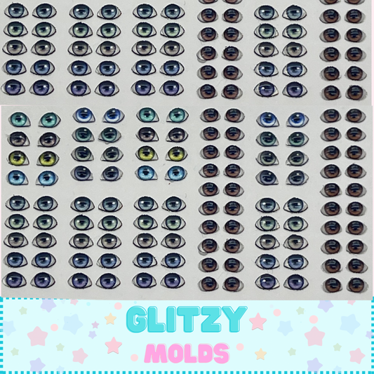 3D Eye Stickers, 3D Resin Eyes, Ojos Resinados 3D, 4mm by 2.5mm, Ojitos Auto adheribles GM-Chloe