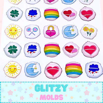 Caring Bears Belly Badges, 3D Stickers, Self Adhesive GM-Belly