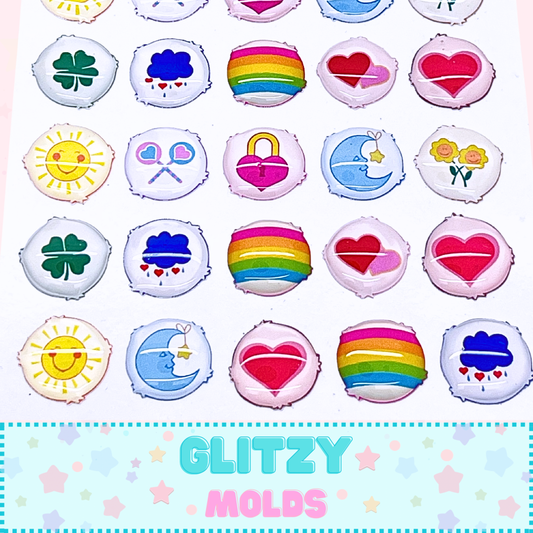 Caring Bears Belly Badges, 3D Stickers, Self Adhesive GM-Belly