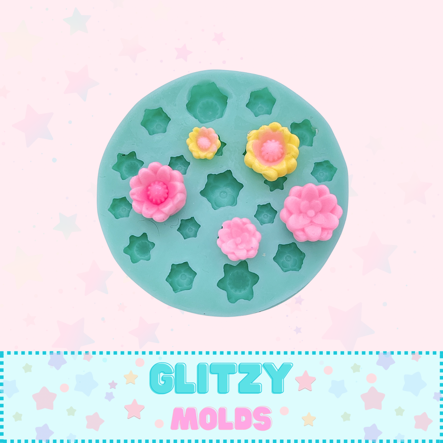 Tiny Flowers 3, Silicone Mold, Clay Silicone Mold  GM-Tiny3