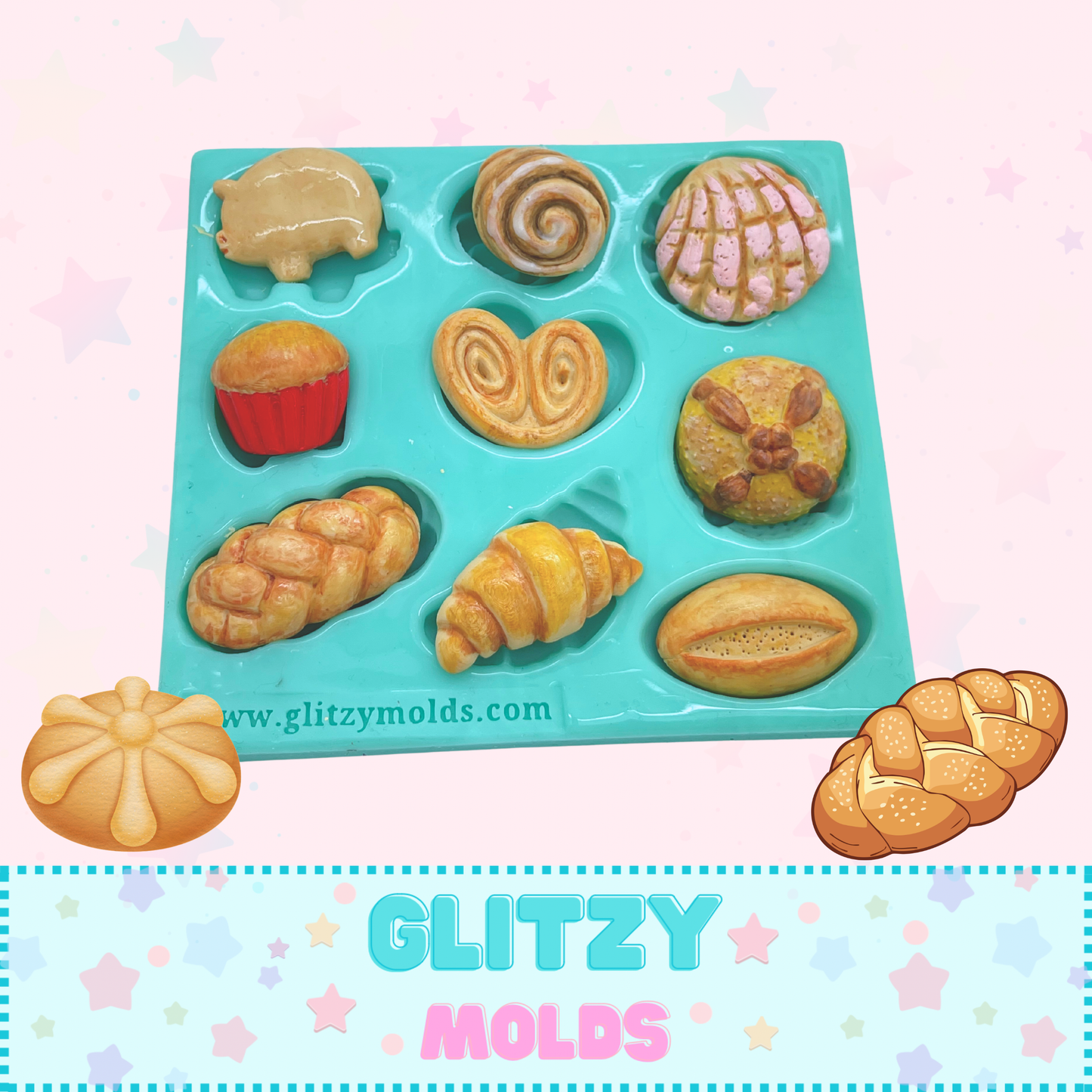 Molde de Silicón Pan Dulce Mexicano | 9 Diseños Tradicionales