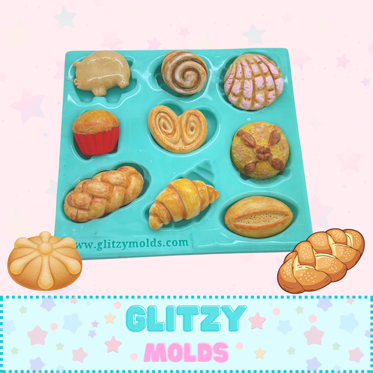 Mexican Pan Dulce Silicone Mold | 9 Mini Bread Designs
