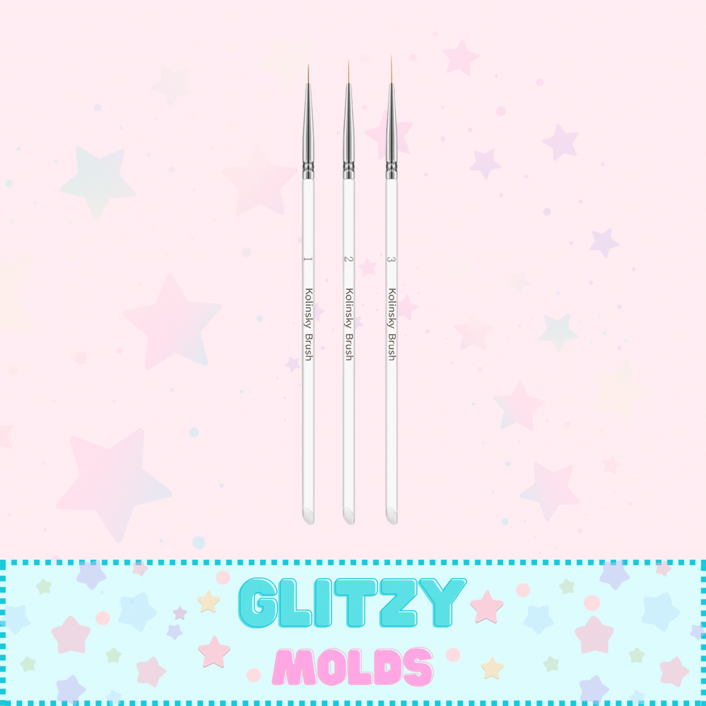 Pinceles delineadores ultrafinos Kolinsky, Juego de 3 piezas