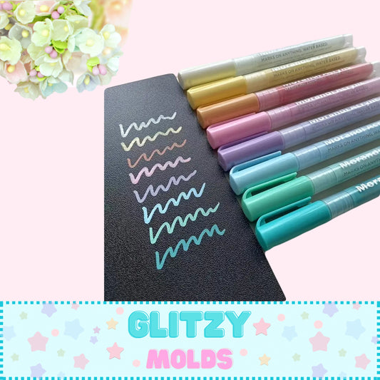 Marcadores Acrílicos, Tonos Pastel, Juego de 12 Bolígrafos, Punta de 2 mm