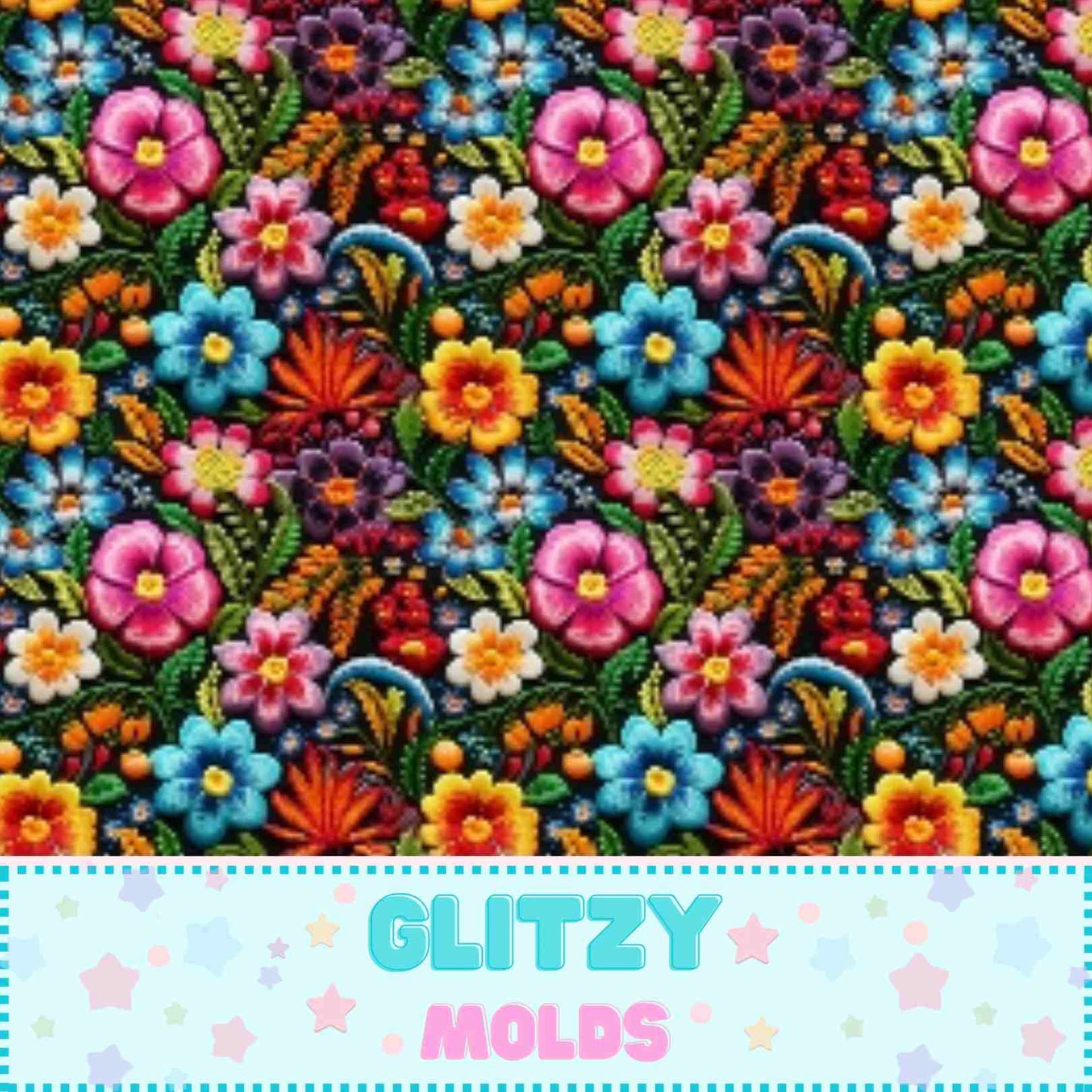 Mexican Embroidery, Printed fabric Sheet, 8 by 11 inches, Mexican2