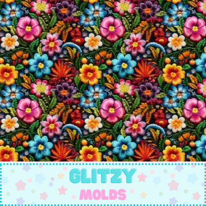 Mexican Embroidery, Printed fabric Sheet, 8 by 11 inches, Mexican2