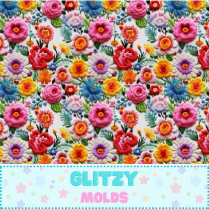 Mexican Embroidery, Printed fabric Sheet, 8 by 11 inches, Mexican2