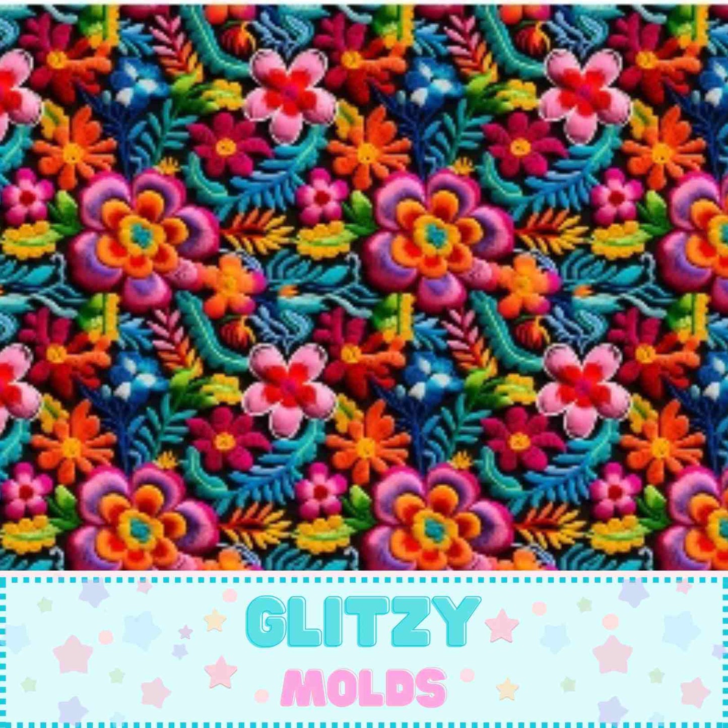 Mexican Embroidery, Printed fabric Sheet, 8 by 11 inches, Mexican2