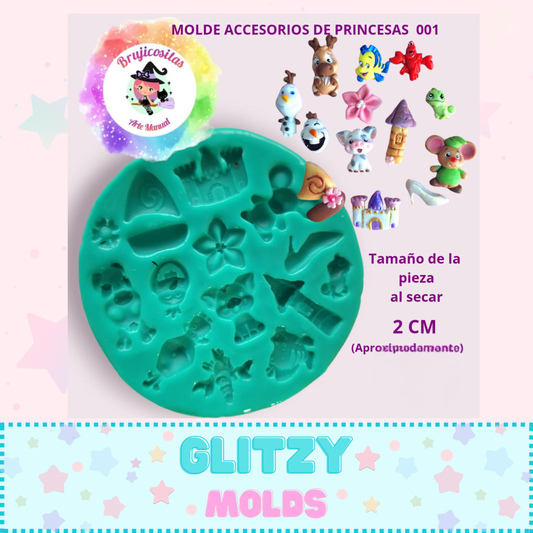Accesorios de mini princesa 1, molde de silicon1, BJC-Acc1