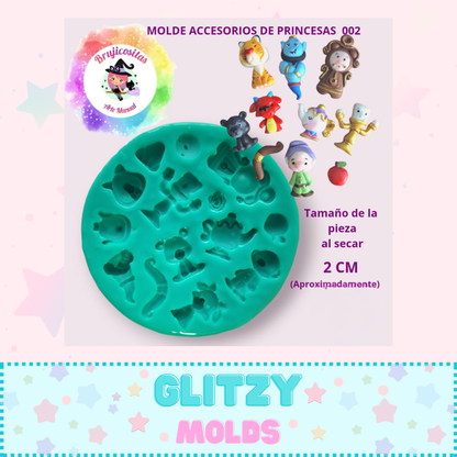 Mini Princess Accessories 2, Silicone Mold, Brujicositas BJC-Acc2