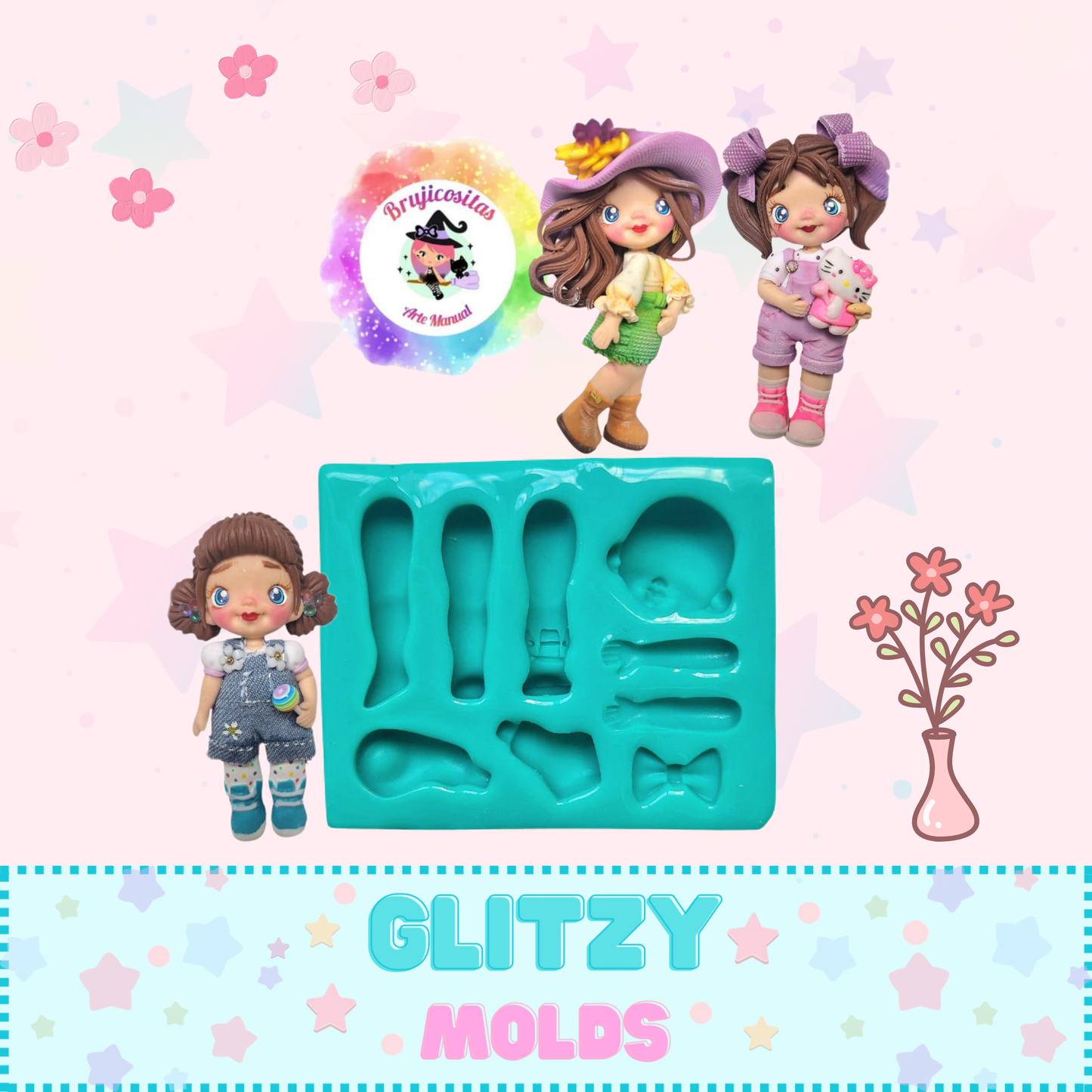 Daniela Mold, Doll Silicone Mold,  Brujicositas BJC-Daniela