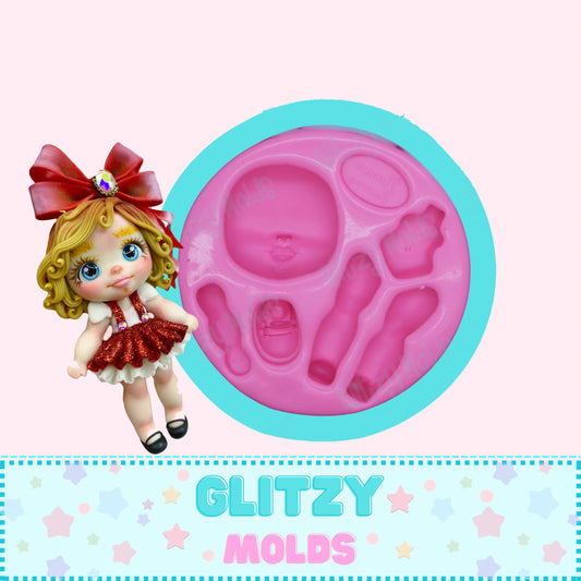 Cute Baby , Silicone Mold, Molde Mini Cabezona de Monica Barron MB-125