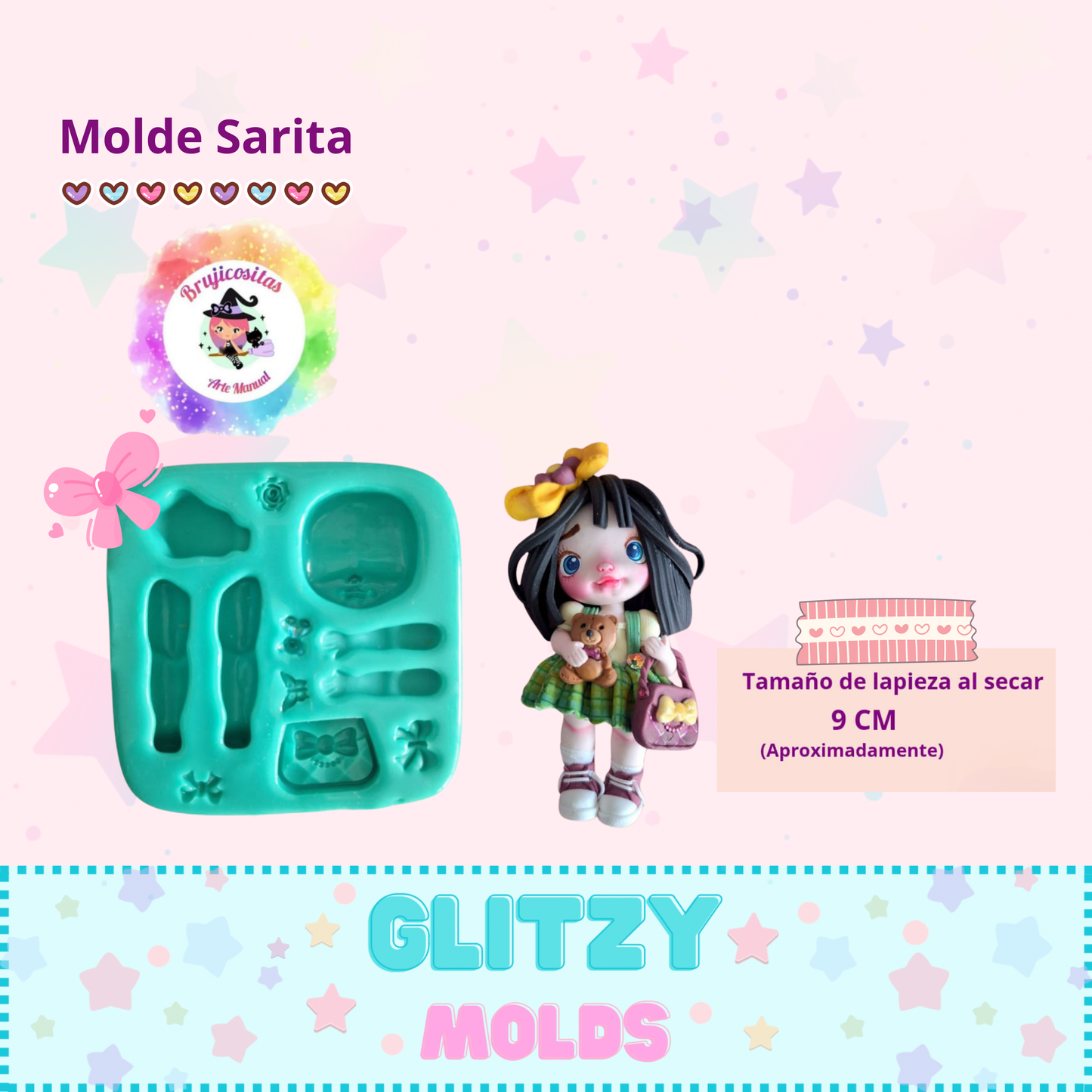 Sarita Mold, Doll Silicone Mold,  Brujicositas BJC-Sarita