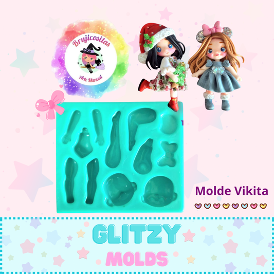 Vikita Mold, Doll Silicone Mold,  Brujicositas BJC-Vikita
