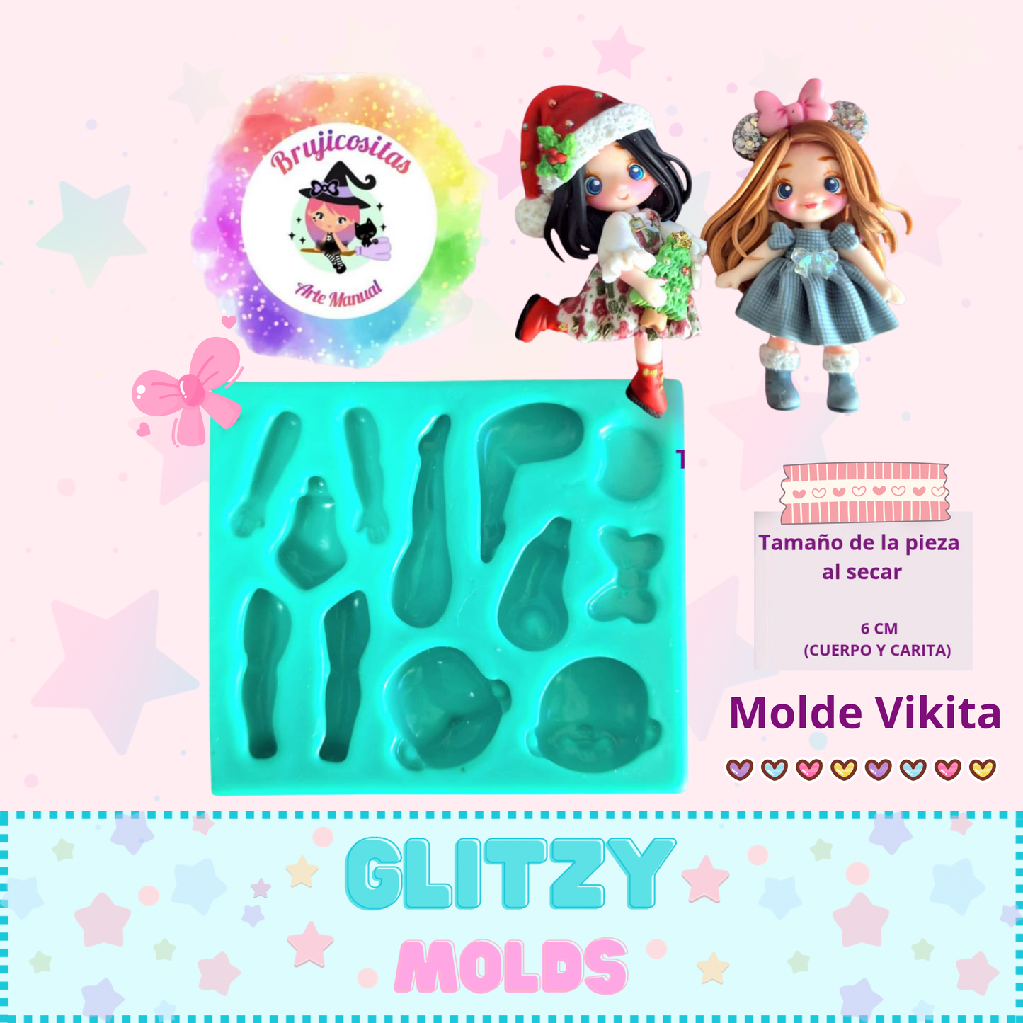 Vikita Mold, Doll Silicone Mold,  Brujicositas BJC-Vikita