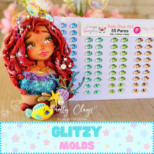 3D Eye Stickers, 3D Resin Eyes, Ojos Resinados 3D, Ojitos Auto adheribles, Pretty -024P