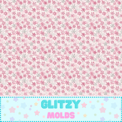 Tela estampada con motivos navideños rosas, 8 x 11 pulgadas, PW-1