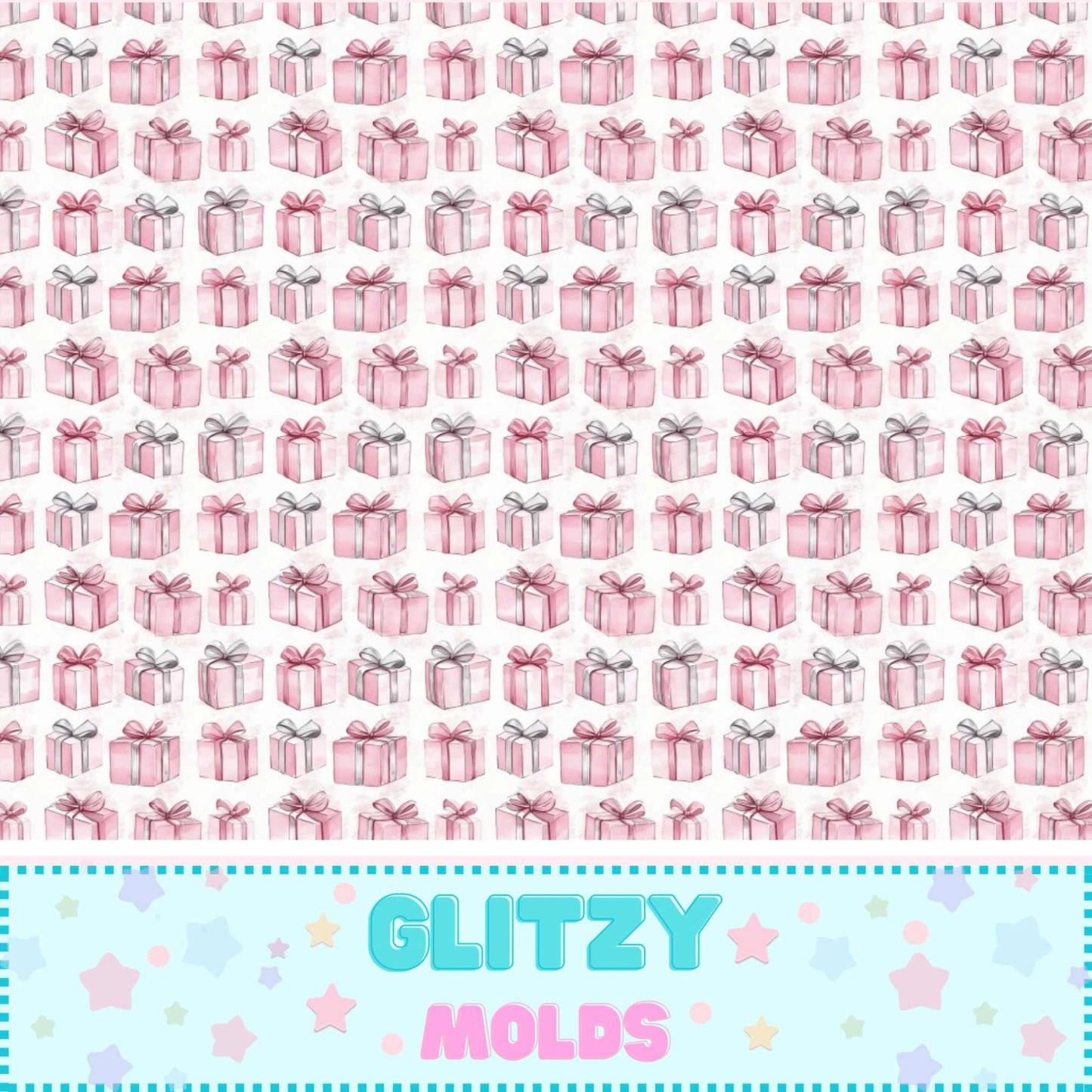 Tela estampada con motivos navideños rosas, 8 x 11 pulgadas, PW-1