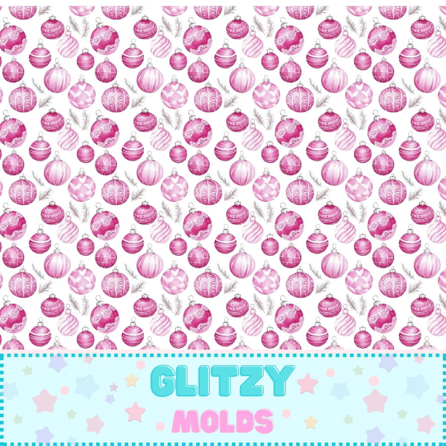 Tela estampada con motivos navideños rosas, 8 x 11 pulgadas, PW-1