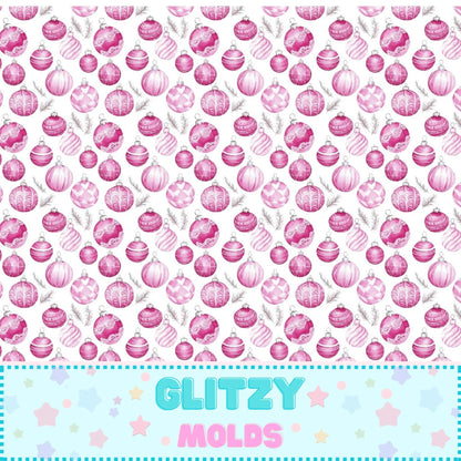 Tela estampada con motivos navideños rosas, 8 x 11 pulgadas, PW-1