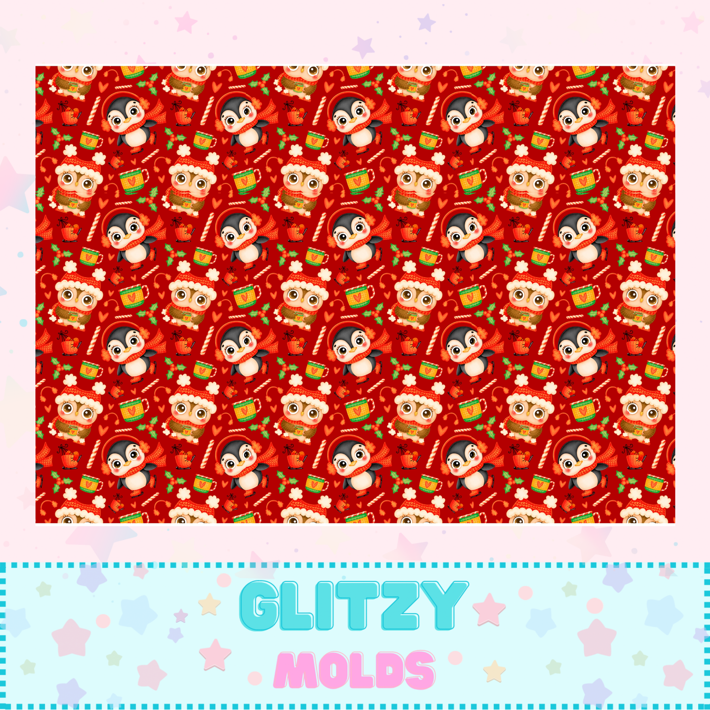 Tela estampada con motivos navideños, Hoja de 8 x 11 pulgadas, Winter-4