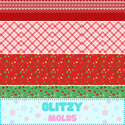 Tela estampada con motivos navideños, Hoja de 8 x 11 pulgadas, Winter-3