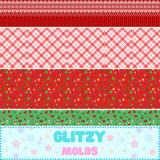 Christmas, Printed fabric Sheet, 8 by 11 inches, Winter-3