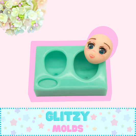 Anime Face Mold Duo, Silicone Mold, Yuya's by Brenda Muñiz YBM-19