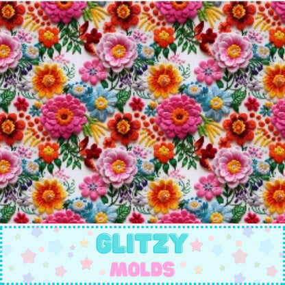 Mexican Embroidery, Printed fabric Sheet, 8 by 11 inches, Mexican2