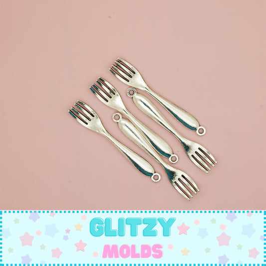 5 Decorative Fork Embellishment, Fork Charm, Tenedor Decorativo, 2.16 inch