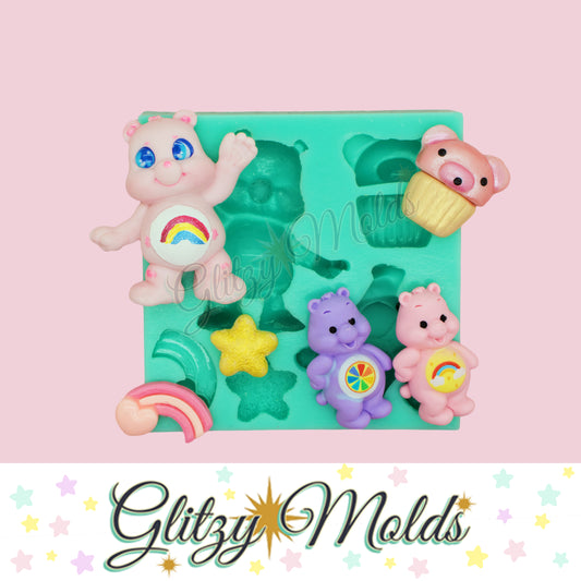 Cute Bears Mold, Silicone Mold, Molde de Ositos, Molde de Silicon GM-155