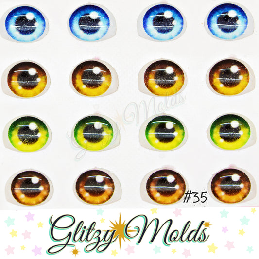 3D Eye Stickers, 3D Resin Eyes, Ojos Resinados, 5mm & 7mm, Ojitos Auto adheribles GM-35
