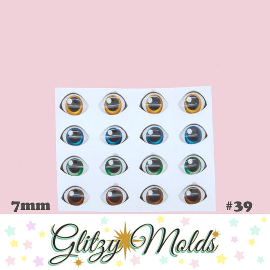 3D Eye Stickers, 3D Resin Eyes, Ojos Resinados, 5mm &7mm, Ojitos Auto adheribles GM-39