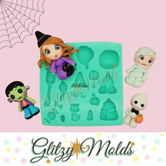 Molde Multifuncional de Halloween, Clays de Halloween, Molde de Silicon GM-89