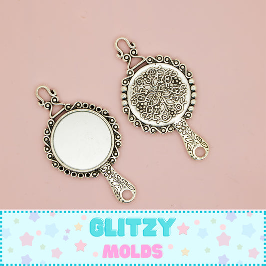 Decorative  Mirror Embellishment, Mirror Pendant, Espejo Decorativo, 2.27 inch