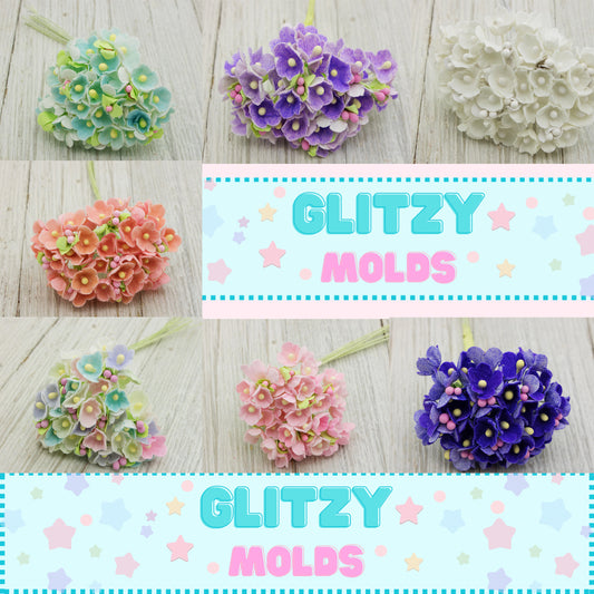 Mini Flowers, Forget Me Not, Mini Millinery, Mini Flores Decorativas